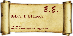 Babák Elizeus névjegykártya